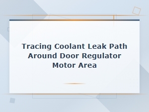Tracing Coolant Leak Path Near Door Regulator Motor